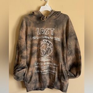 LOST "Looking For Peace" Graphic Hoodie Bleach Dye Medium